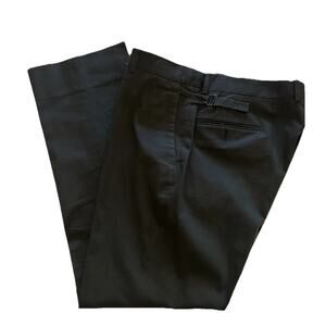 Ralph Lauren Black Label Mens 38x30 Black Cotton Dress Pants Flat Front‎ Cinched